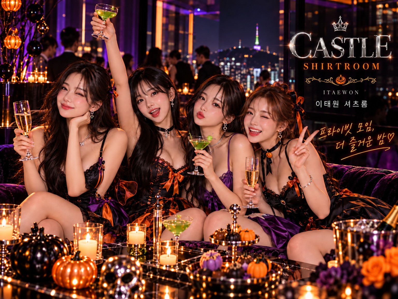 이태원 셔츠룸 캐슬 4인 프라이빗 모임